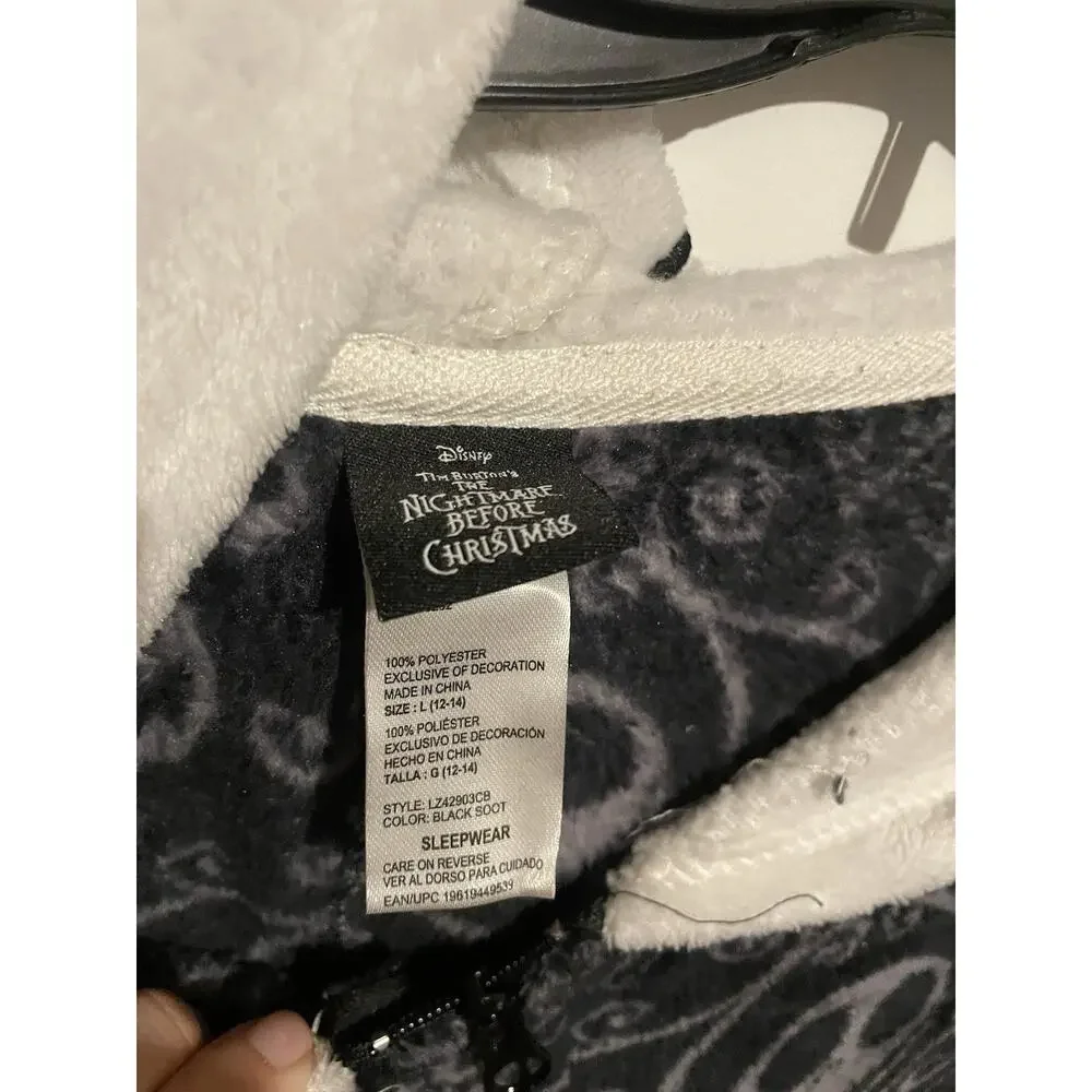 Nightmare Before Christmas Jack Skellington Suit Pajamas Halloween Costume Large - Picture 4 of 6